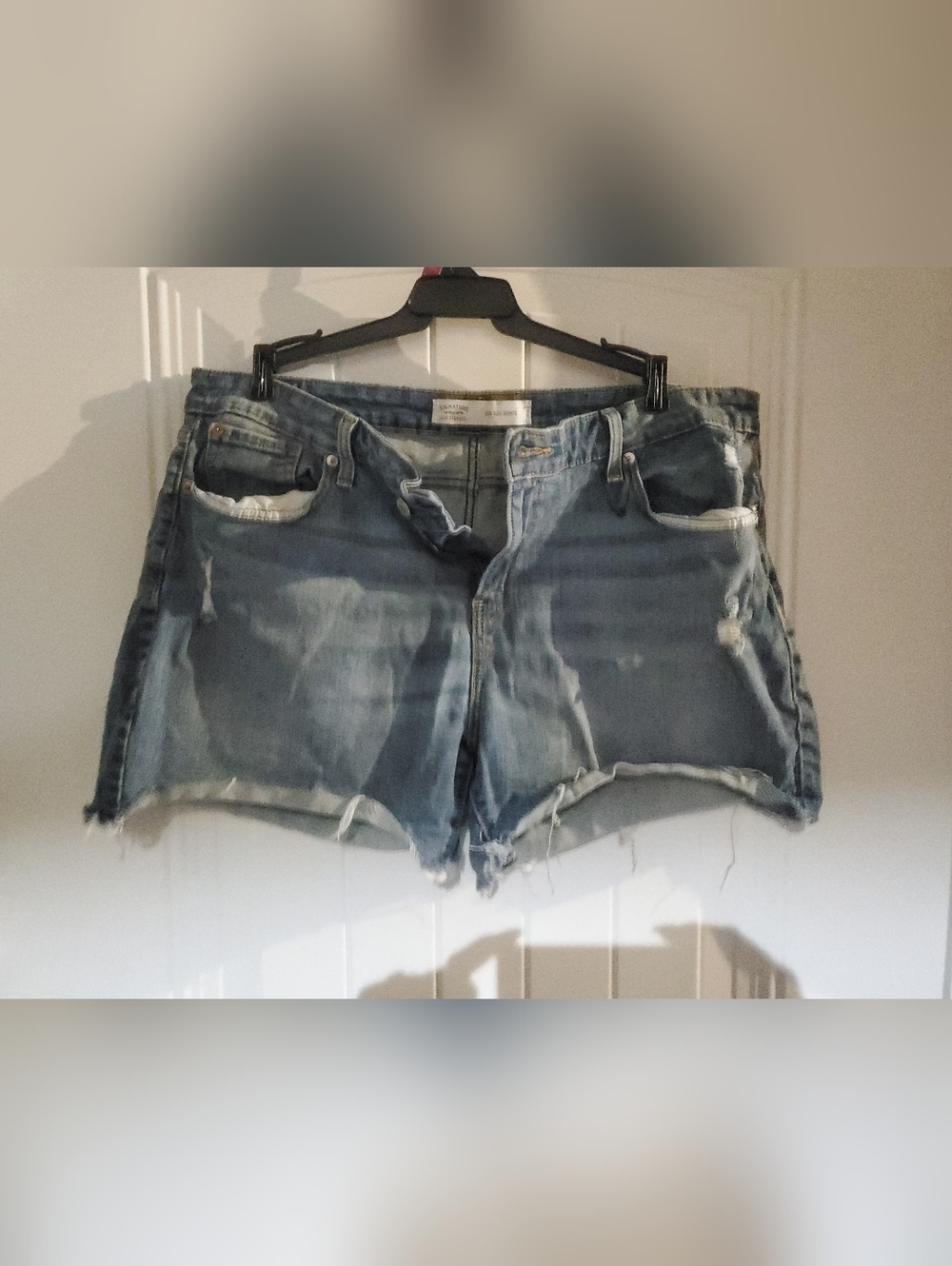 Levi's Light Blue Distressed Denim Shorts